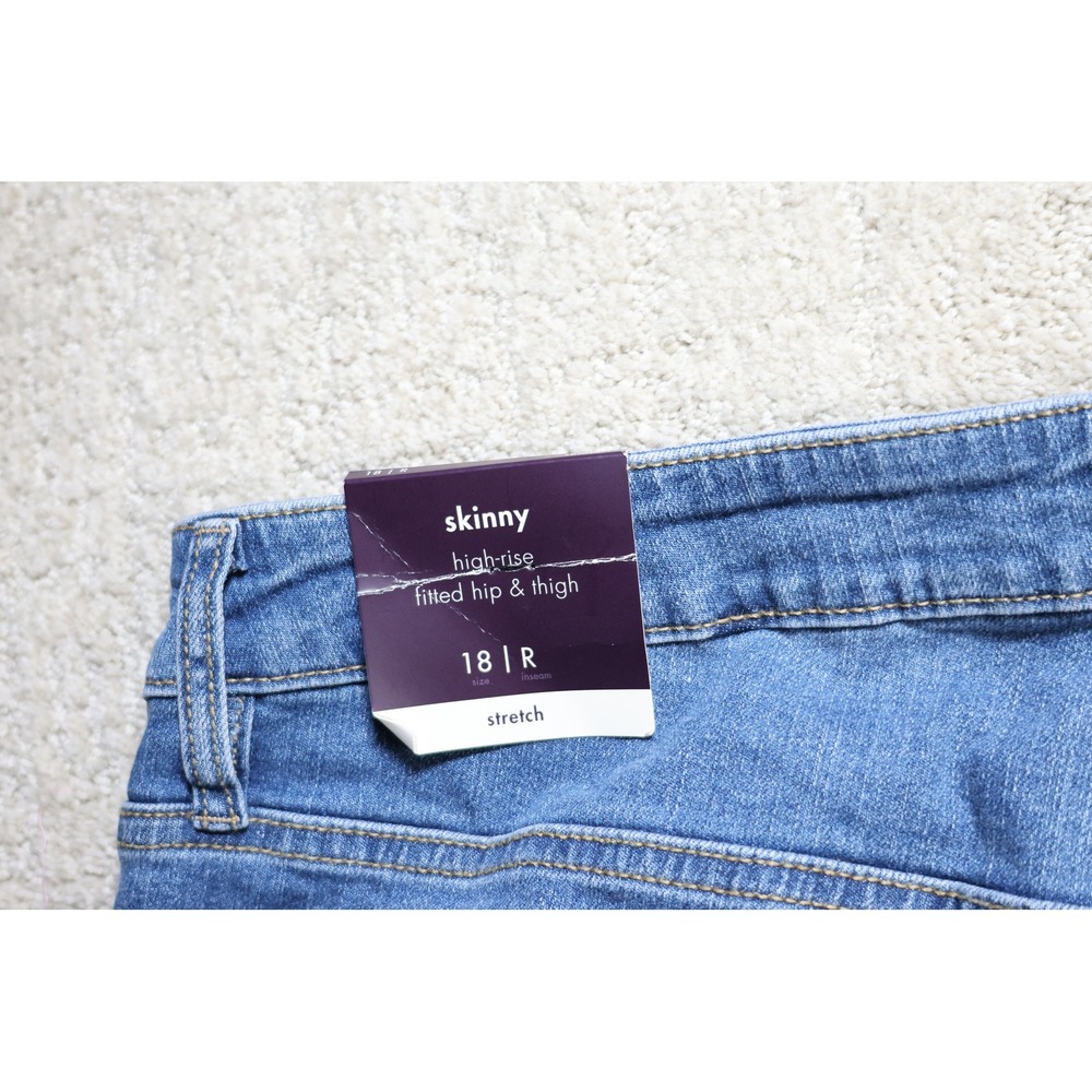 Ava & Viv Womens High-Rise Skinny Jeans Medium Wash Blue Stretch Size 18R - Picture 4 of 5
